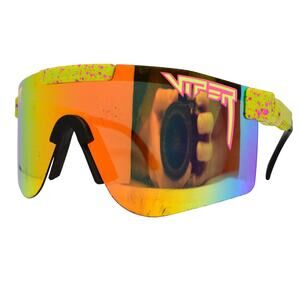 Pit Viper ND4SP Yellow/Pink/Black Shield Sunglasses - LENSES FAIR/FRAMES GOOD
